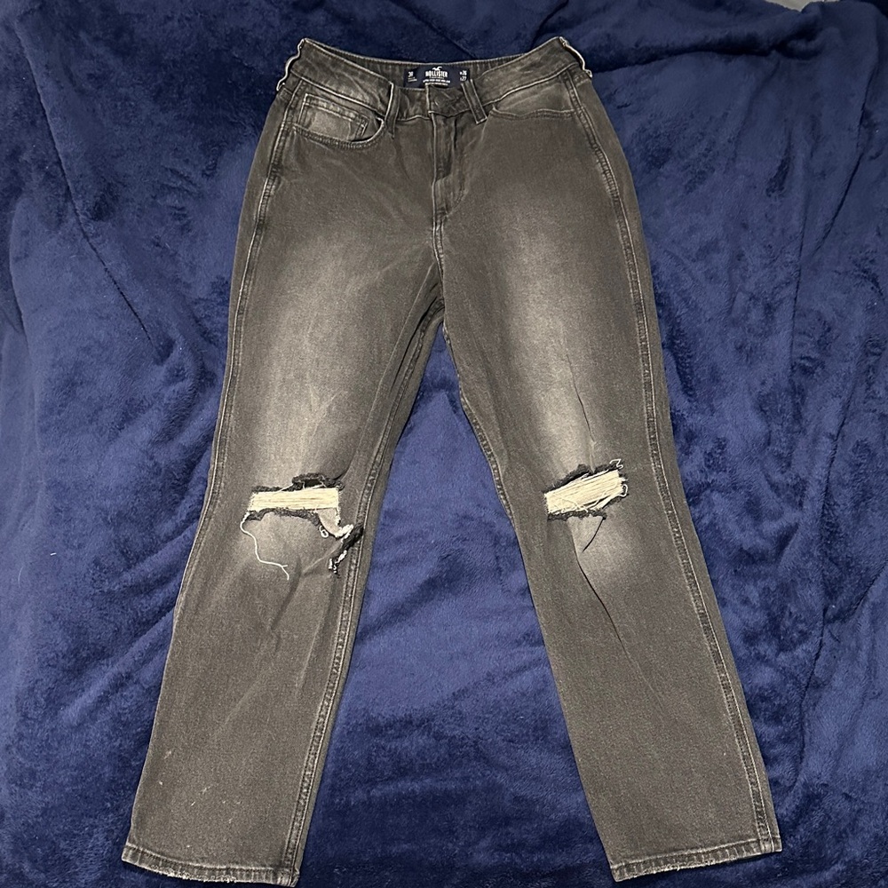 Hollister Women's Distressed Black Jeans
